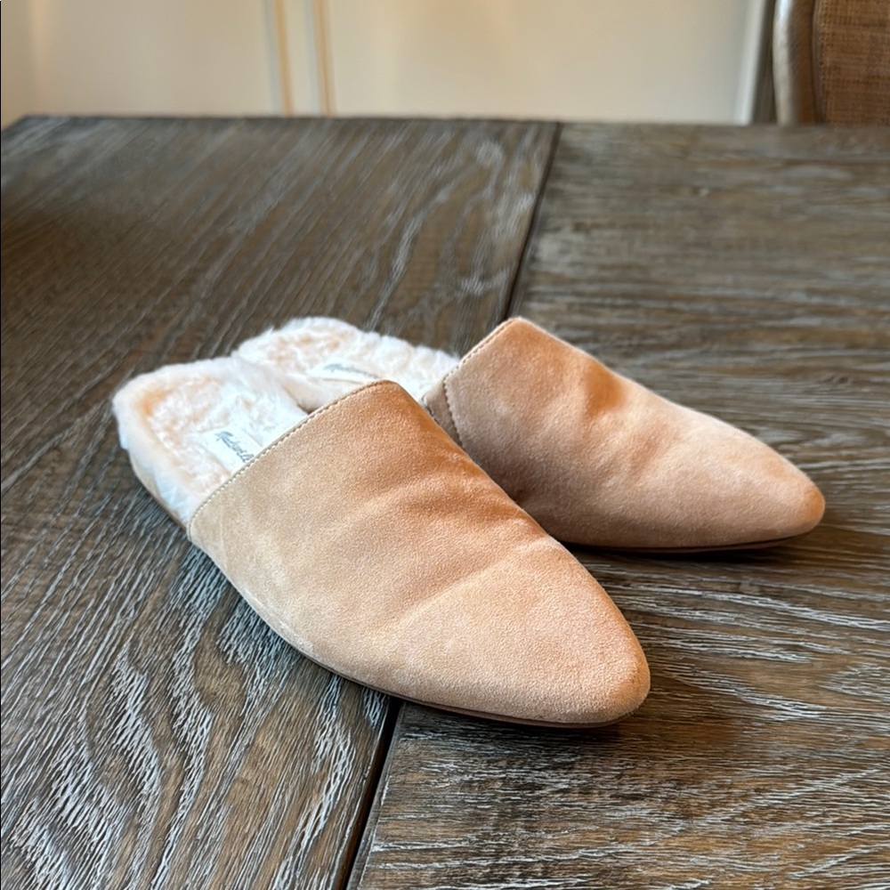 Madewell Tan Suede Slip-On Mules